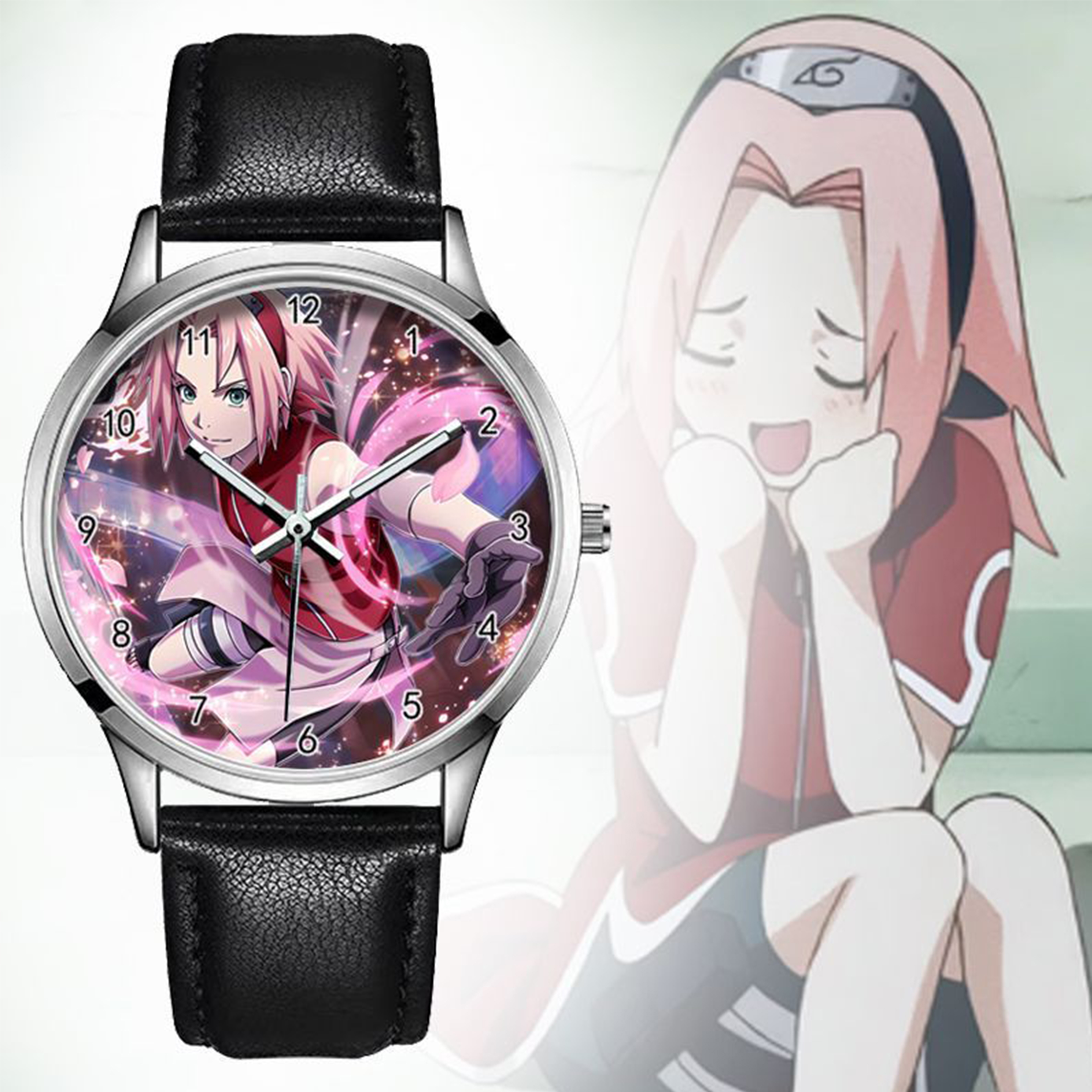 Anime Merchandise Naruto - Naruto Haruno Sakura Cartoon Wrist Watch