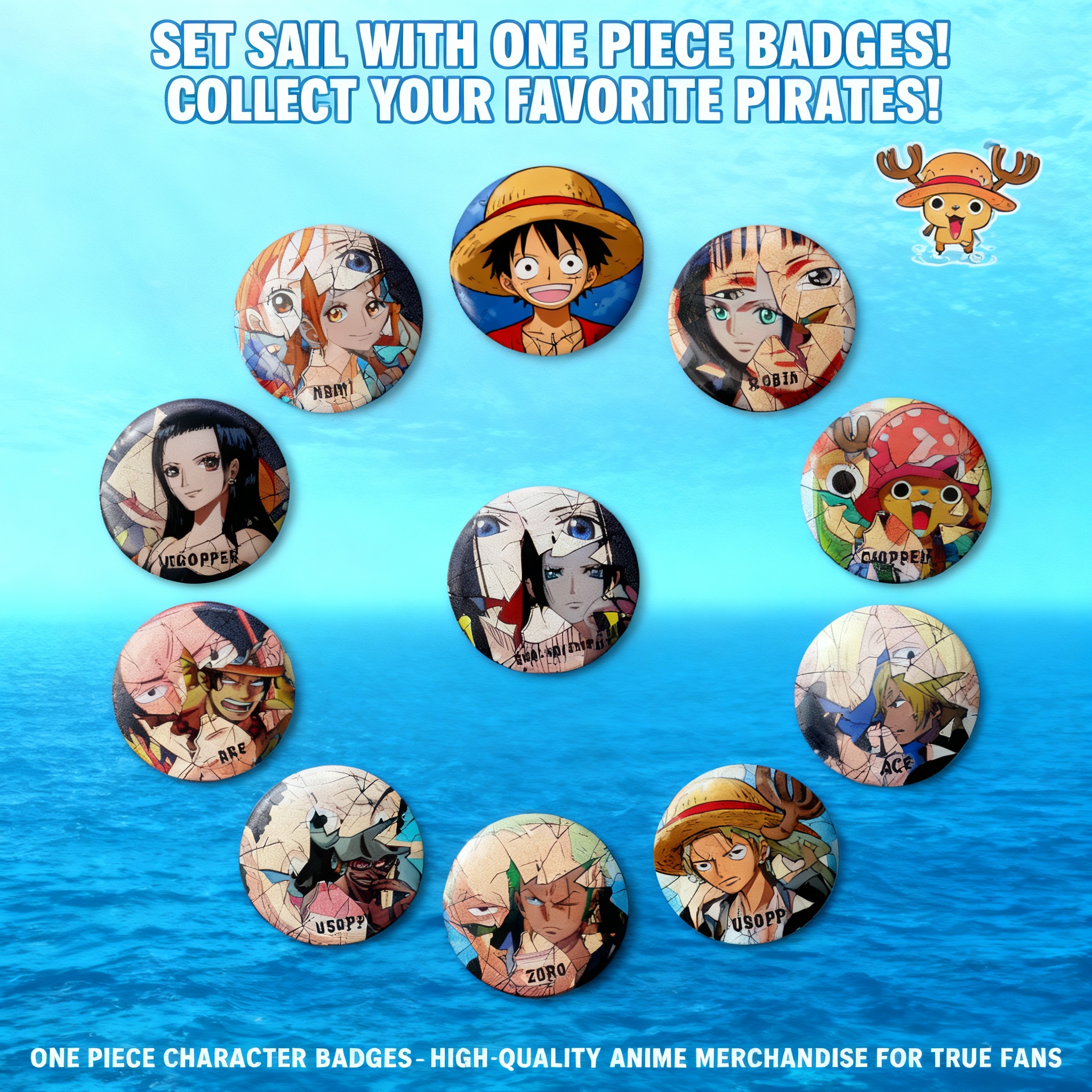 Luffy Anime Merchandise - One Piece Anime Badge Pins Luffy