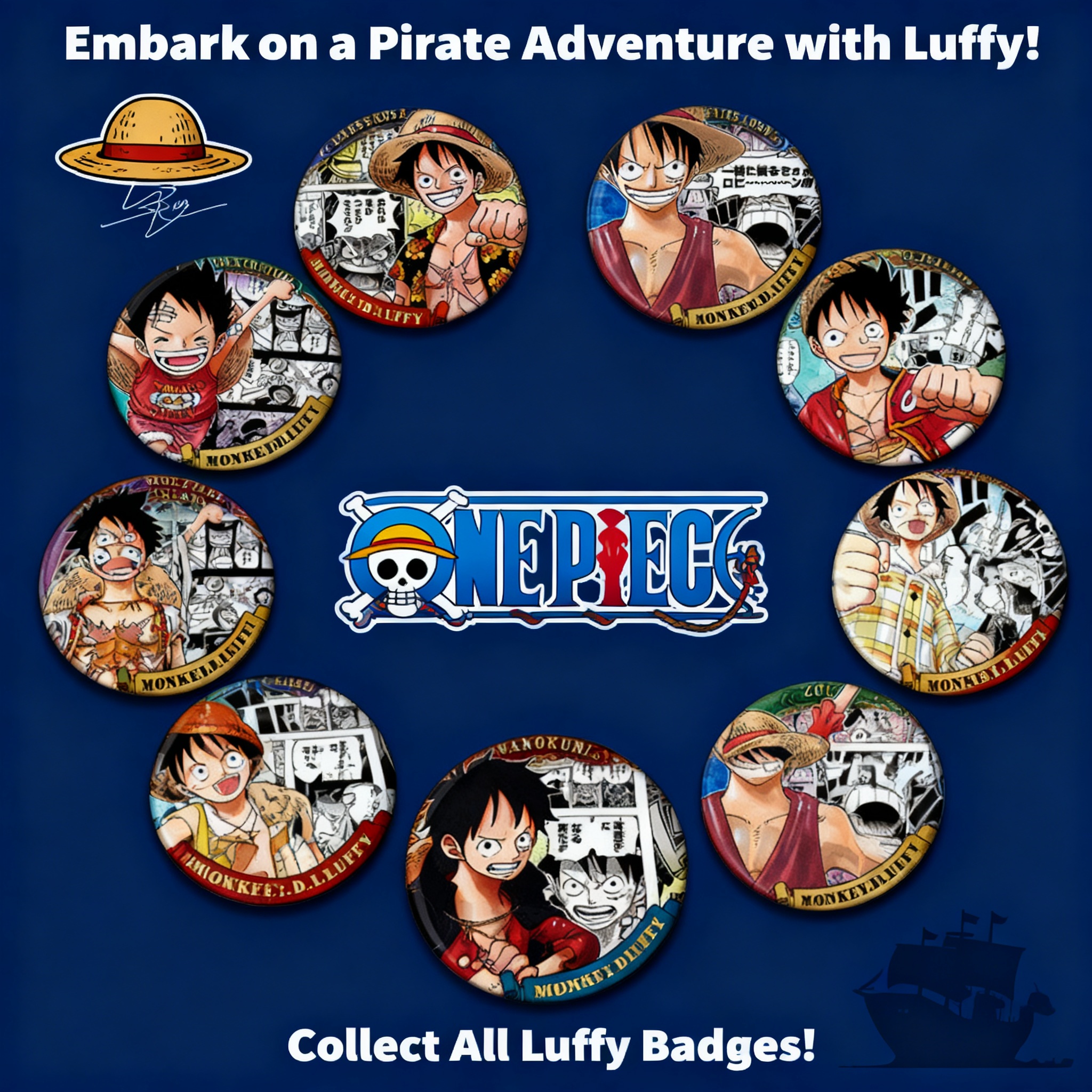 Luffy Anime Merchandise - One Piece Anime Luffy Cosplay Badge