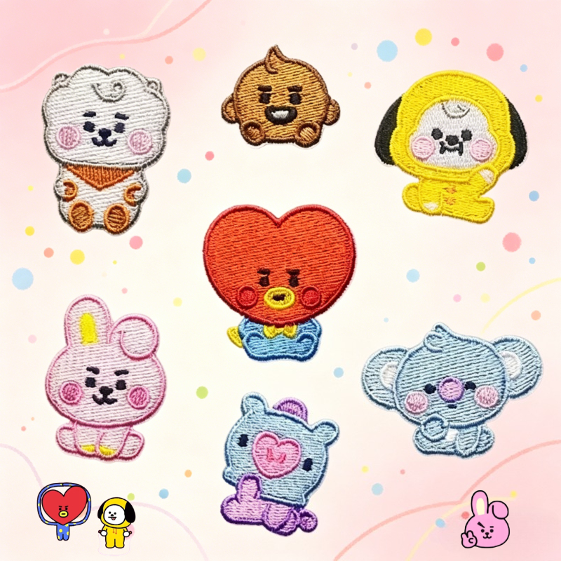 Anime Merchandise Wholesale - BT21 cartoon cute embroidered patch sticker